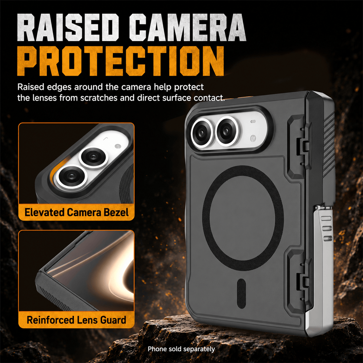 iPhone Duo Case with Screen Protector - Magnetic Kickstand & Hinge Protection | Raider Series