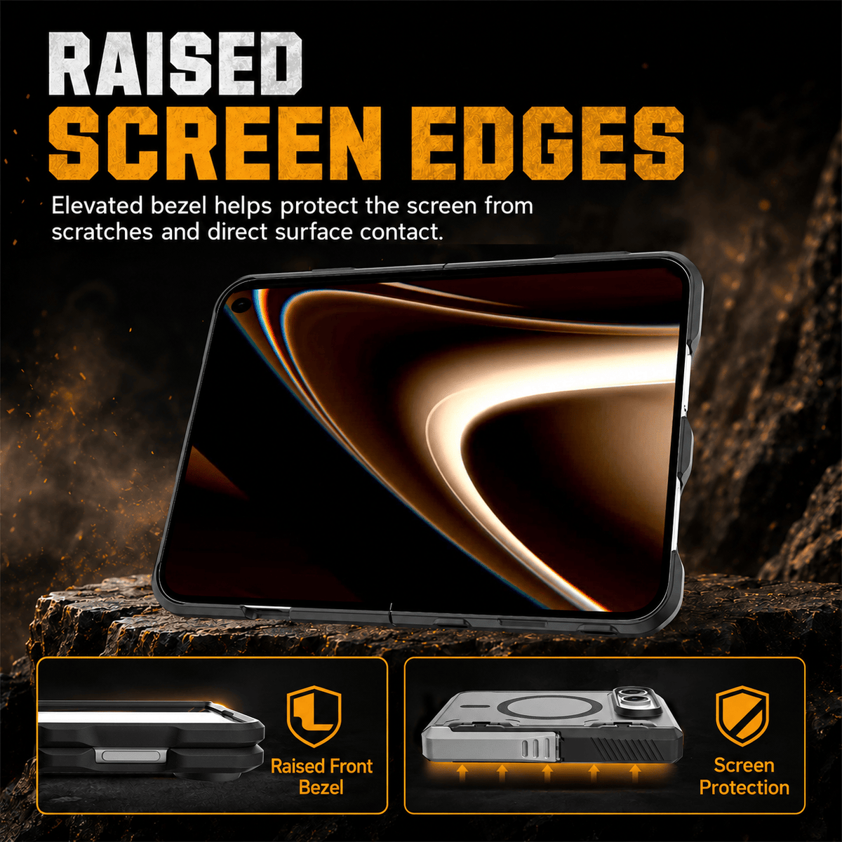 iPhone Duo Case with Screen Protector - Magnetic Kickstand & Hinge Protection | Raider Series
