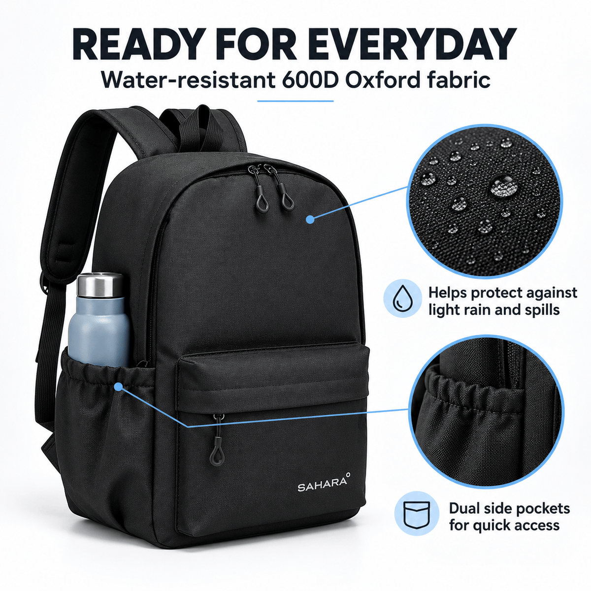 Sahara 16-Inch School Backpack - Waterproof Oxford Fabric | Classic Series