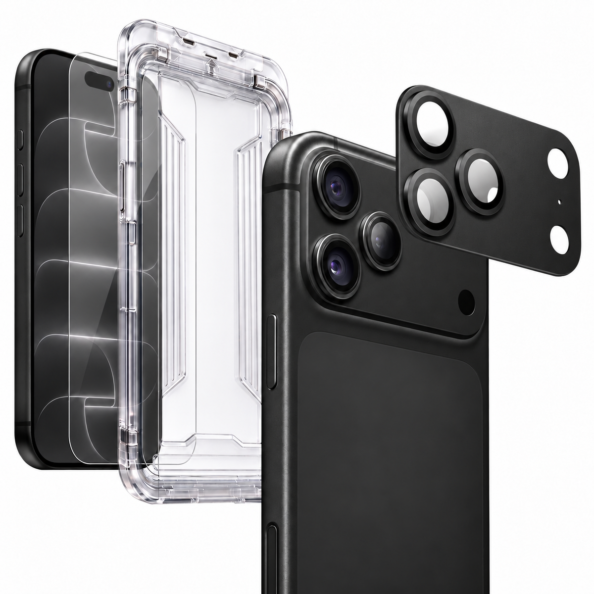 iPhone 18 Pro Max Screen & Camera Protector Bundle - 9H Glass, Alignment Tray | ZeroDamage
