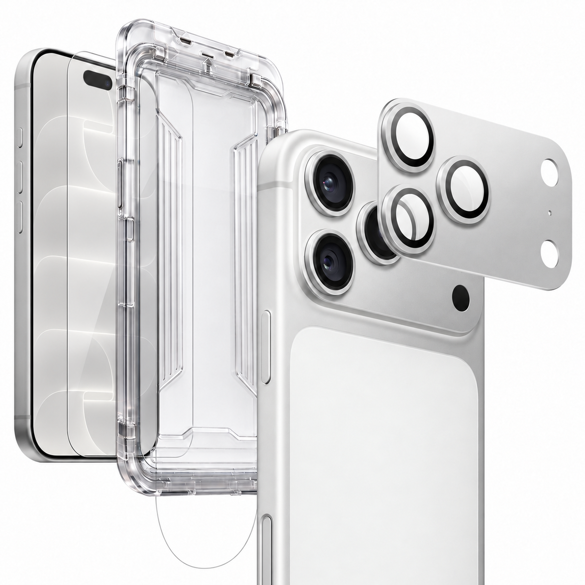 iPhone 18 Pro Screen & Camera Protector Bundle - 9H Glass, Alignment Tray | ZeroDamage