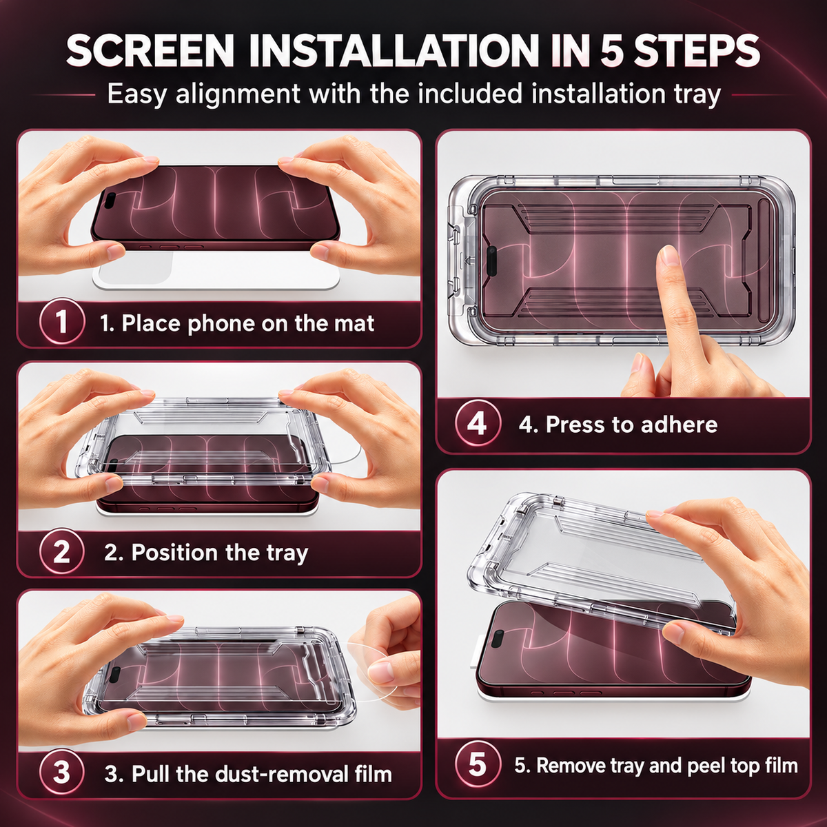 iPhone 18 Pro Screen & Camera Protector Bundle - 9H Glass, Alignment Tray | ZeroDamage