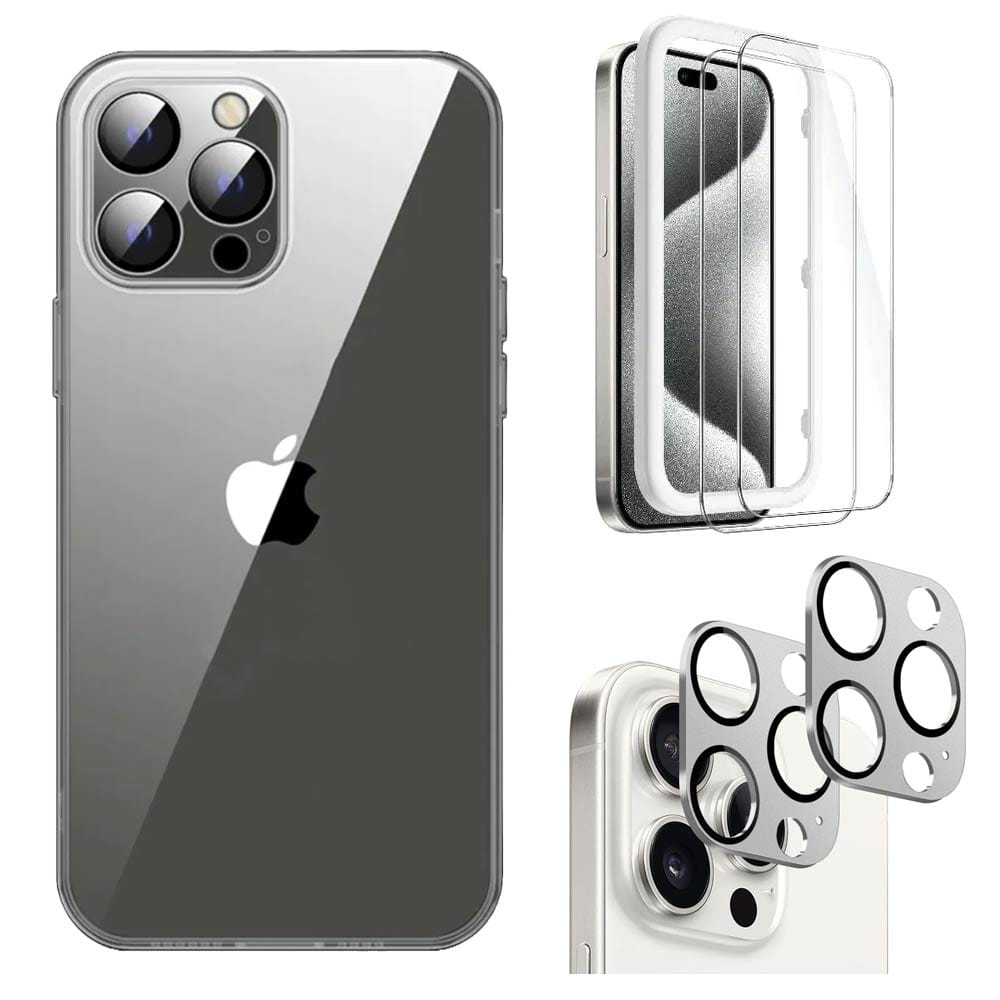 Venture Series Ultra Thin Case with Screen and Camera Protector - iPhone 15 Pro Max - Clear