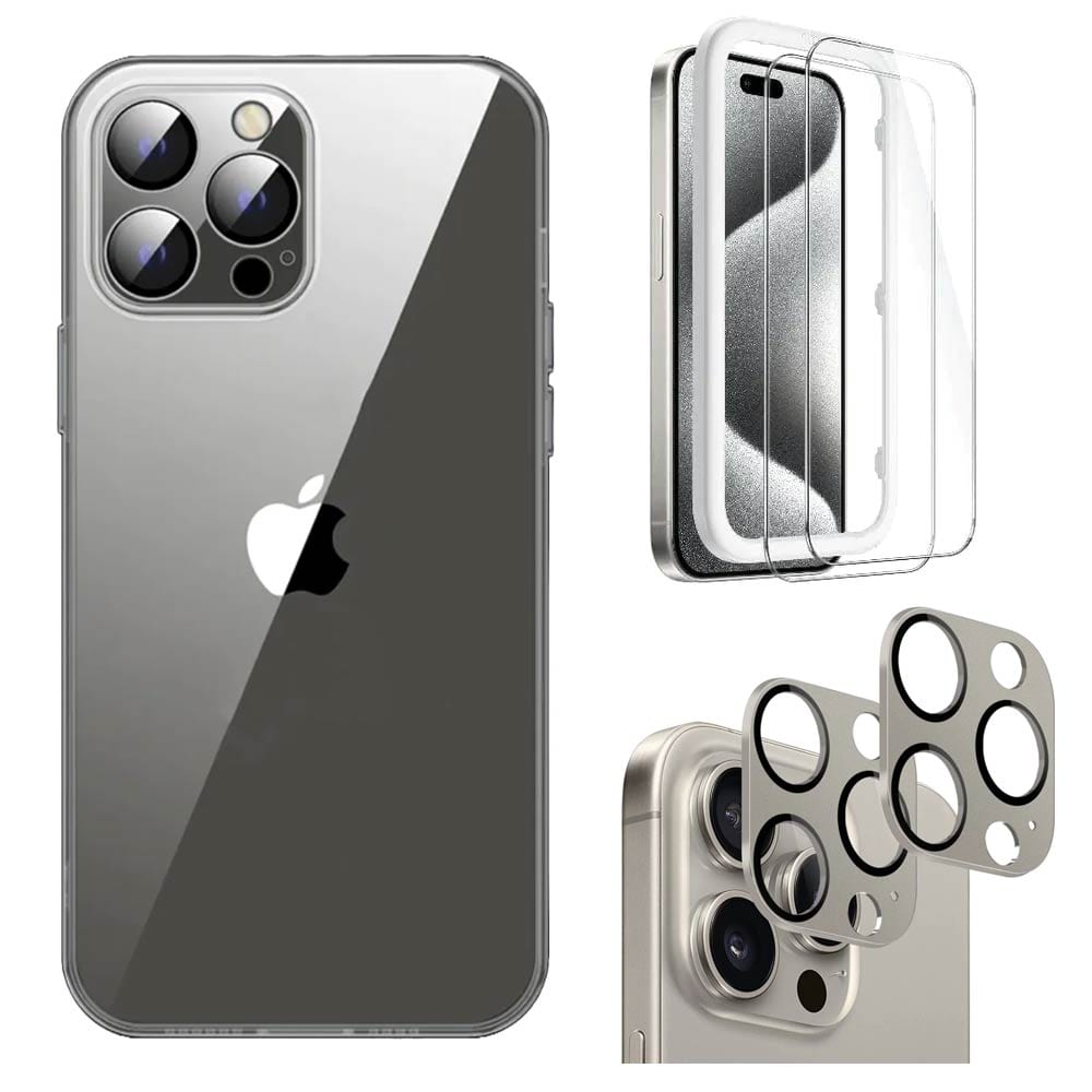 Venture Series Slim Case Clear with Screen and Camera Protector - iPhone 15 Pro Max