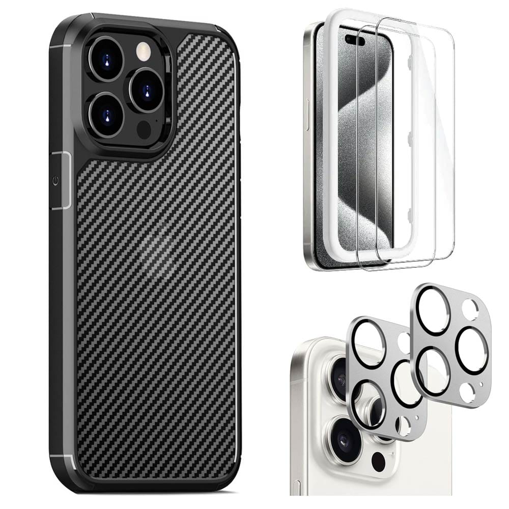 Venture Series Hard Shell Slim Case with Screen and Camera Protector - iPhone 15 Pro Max