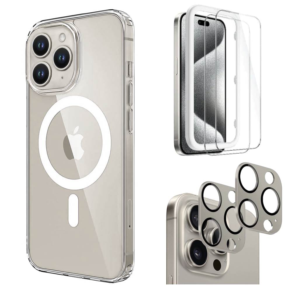 Clear Hybrid-Flex Case with Screen and Camera Protector - iPhone 15 Pro Max