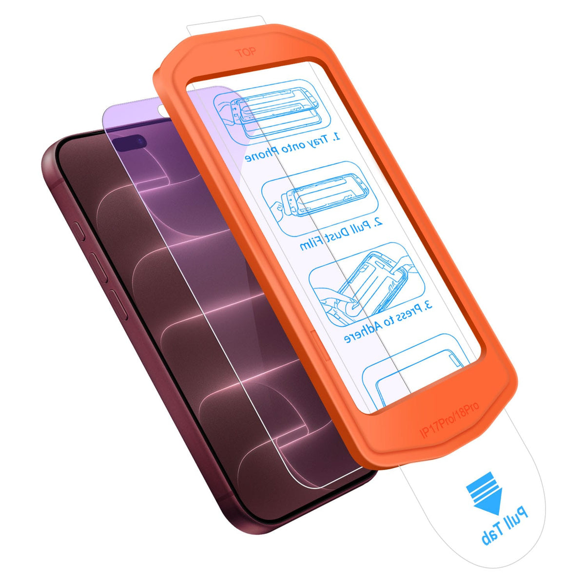 iPhone 18 Pro Screen Protector - Anti-Blue Light 9H Glass, Alignment Tray | ZeroDamage