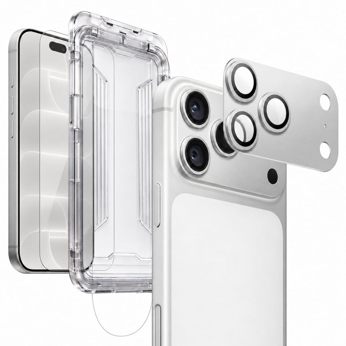 SAHARA ZeroDamage iPhone 18 Pro / Pro Max screen and camera protector bundle - Silver