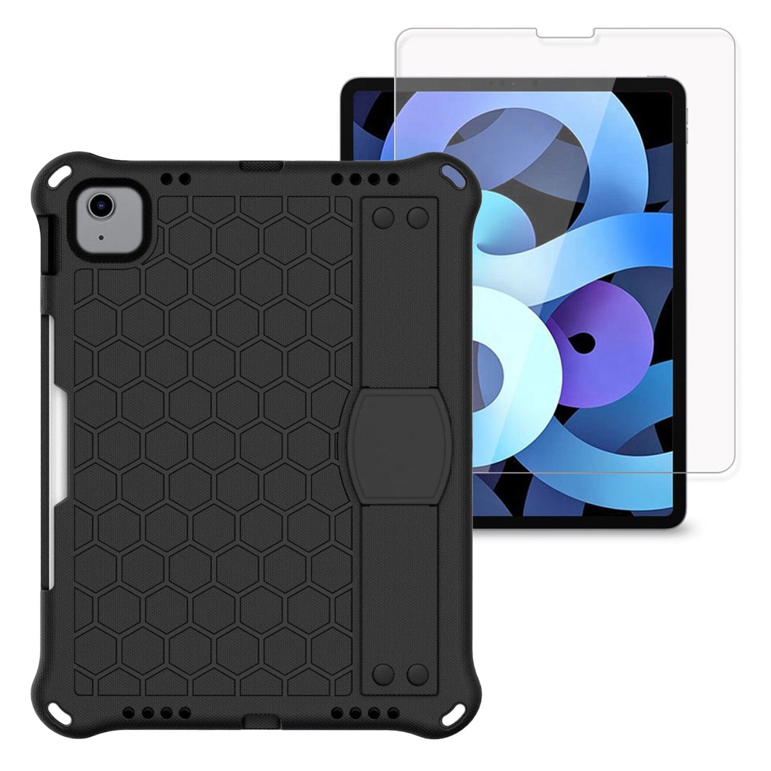 Raider Series Honeycomb Heavy-Duty Hand Strap Case with Screen Protector - iPad Air 10.9" (4th and 5th Generation)