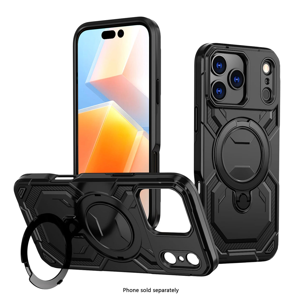 SAHARA Raider Series rugged ring case for iPhone 18 Pro Max in Black – product view