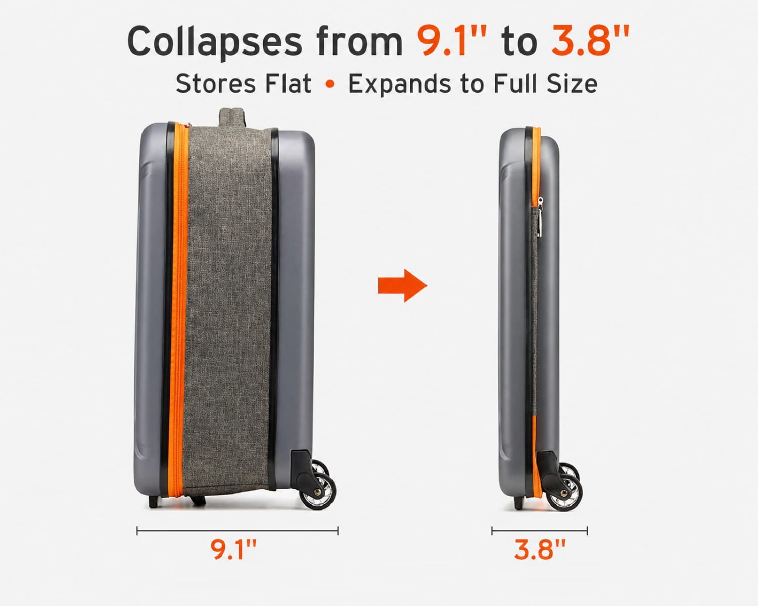 Sahara 20-Inch Collapsible Carry-On Luggage - Foldable Hardshell Suitcase