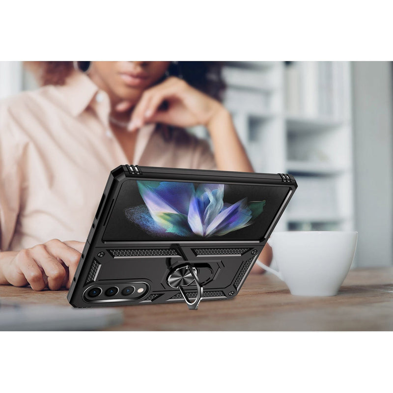 Heavy Duty Kickstand Case for Samsung Galaxy Z Fold4 - Black