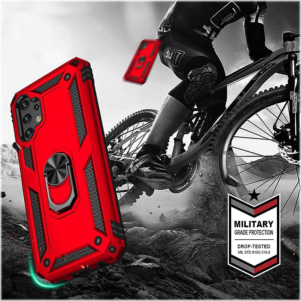 Military Kickstand Series Case for Samsung Galaxy A13 LTE - Red