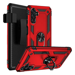 Military Kickstand Series Case with Belt Clip for Samsung Galaxy A13 5G - Red