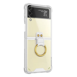 Hybrid-Flex Hard Shell with Ring Case for Samsung Galaxy Z Flip4 - Clear