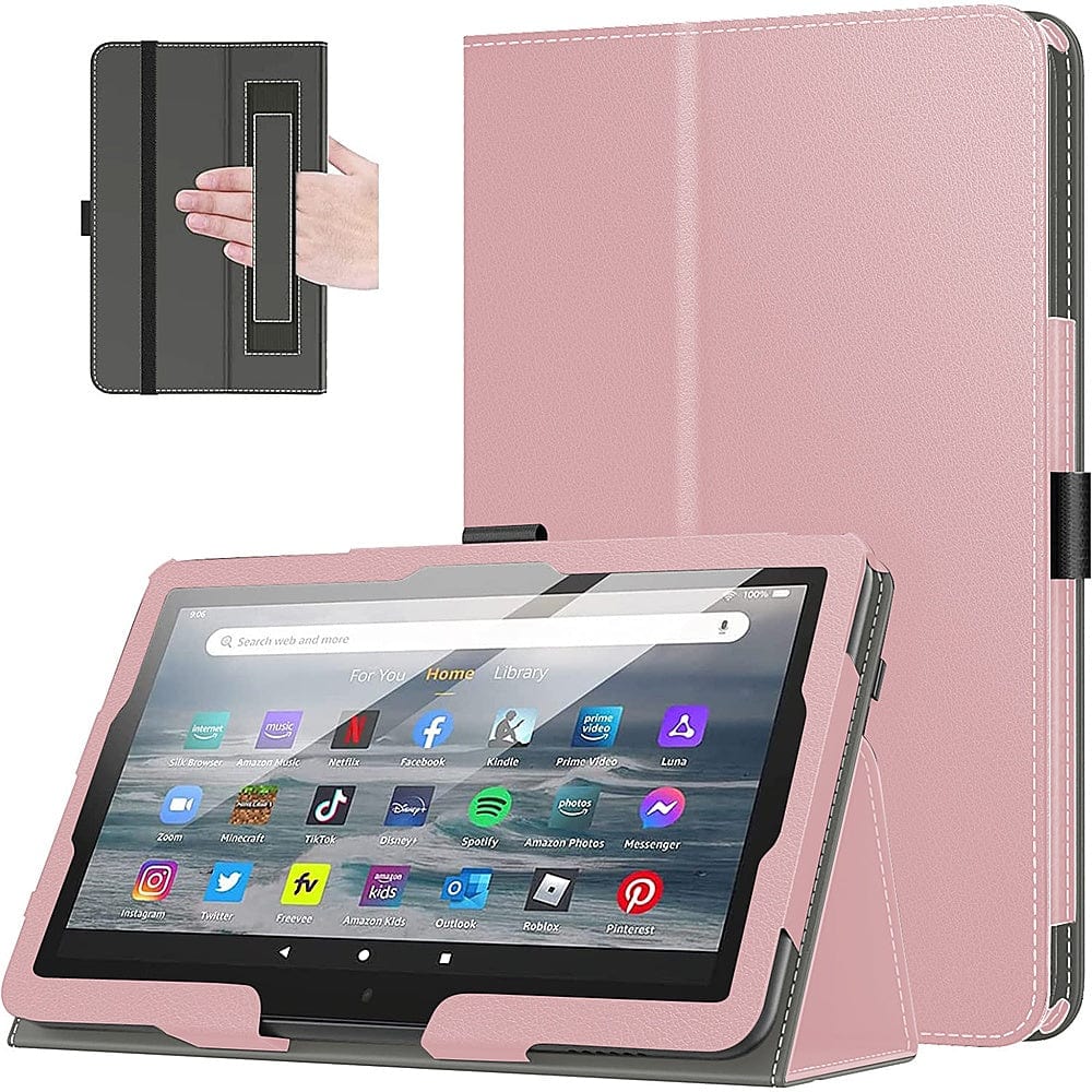 Hand Strap Series Folio Case for Amazon Fire 7 (2022) - Pink
