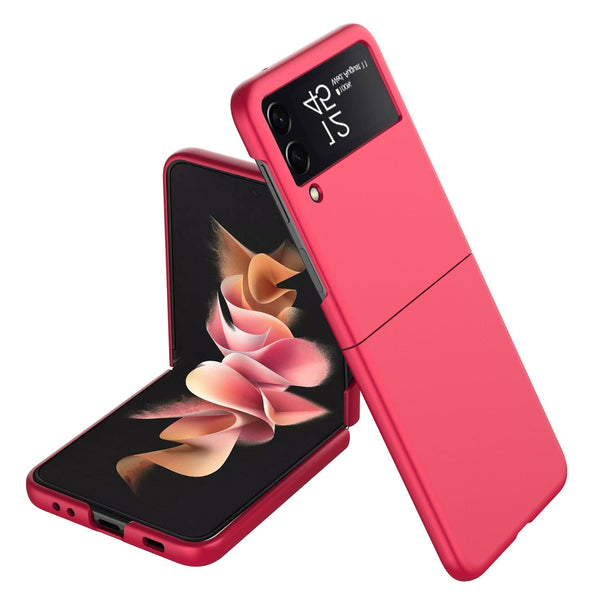 Hard Shell Silicone Case for Samsung Galaxy Z Flip 3 5G (Flip3) - Red