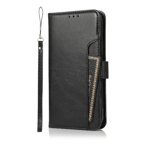 Black iPhone 12 Mini Wallet Case - Leather Wallet Series Case 
