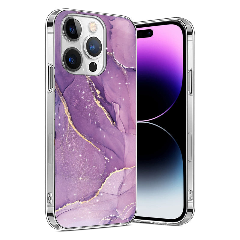 Marble Series Case for Apple iPhone 14 Pro - Purple Marble