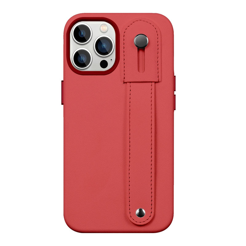 FingerGrip Series Case Genuine Leather with Magsafe for Apple iPhone 14 Pro Max - Red