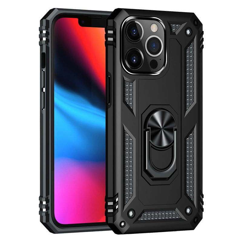 Black Apple iPhone 13 Pro Case - Kickstand Series with Belt Clip