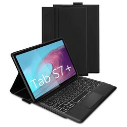 Keyboard Case with Mouse Pad for Samsung Galaxy Tab S7 Plus and S7 FE - Black
