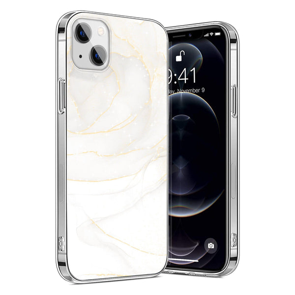 White Marble iPhone 13 & iPhone 14 Case - Marble Series Case