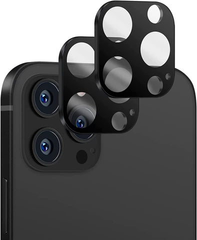 ZeroDamage HD Flexible Glass Camera Lens Protector for Apple iPhone 14 Pro/Pro Max (2-Pack) - Black