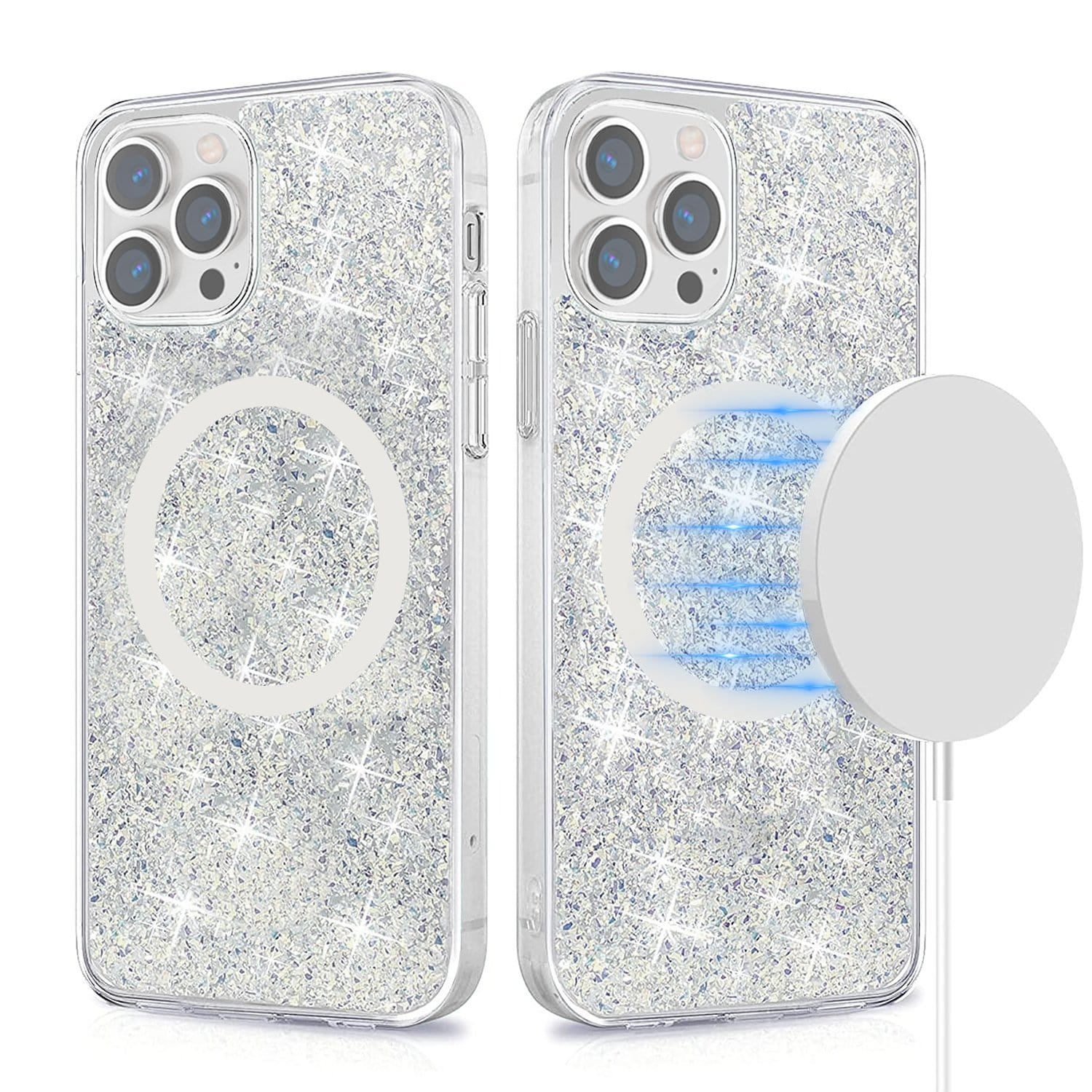 Sparkle Case with MagSafe for iPhone 13 Pro Max - Clear, Silver