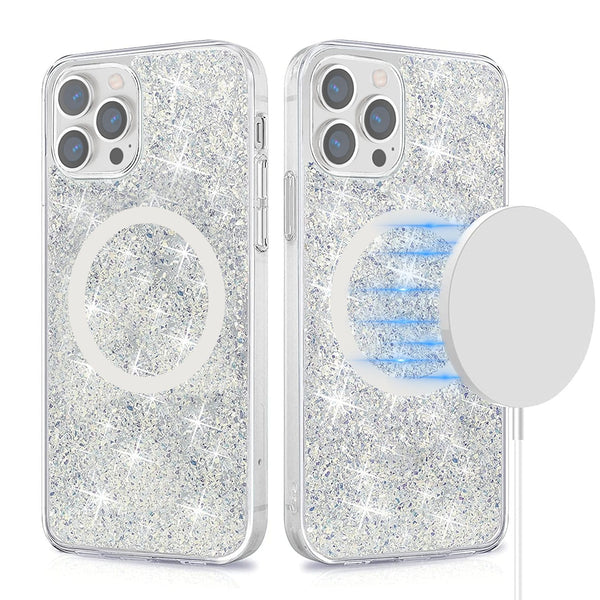 Sparkle Case with MagSafe for iPhone 13 Pro Max - Clear, Silver
