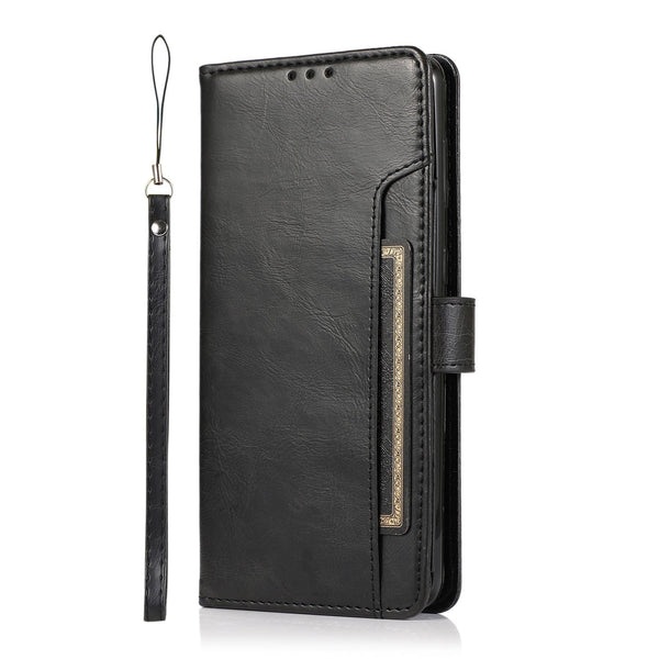 Folio Leather Wallet Case for Galaxy S22  - Black
