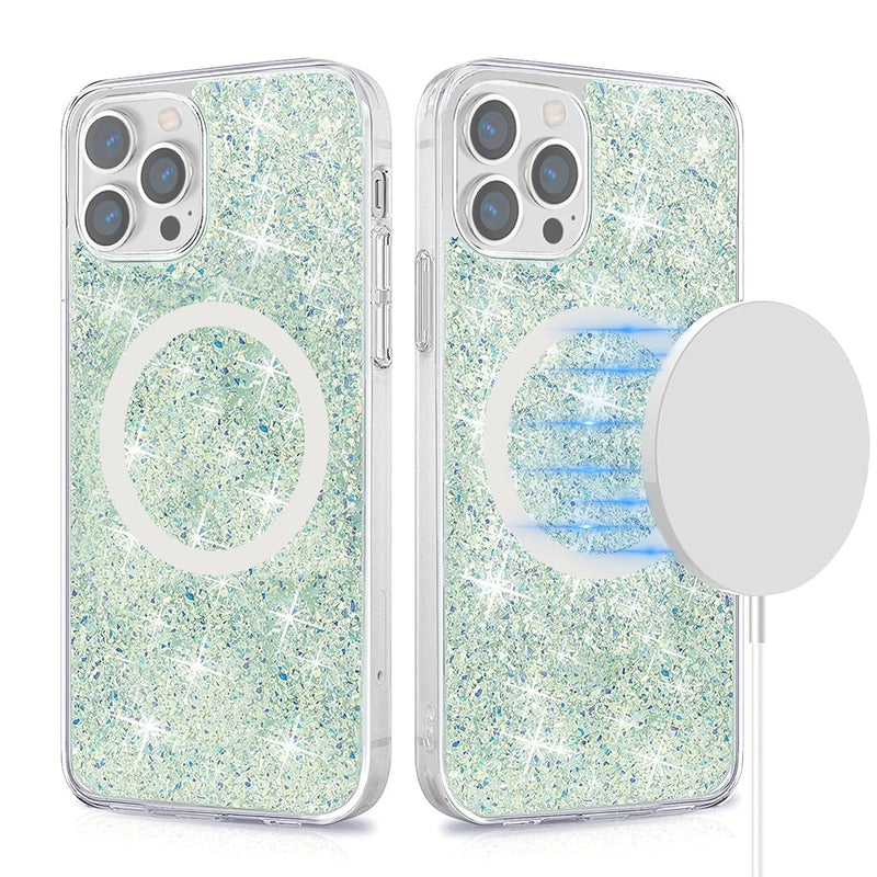 Sparkle Case with MagSafe for iPhone 13 Pro Max - Clear, Teal, Green