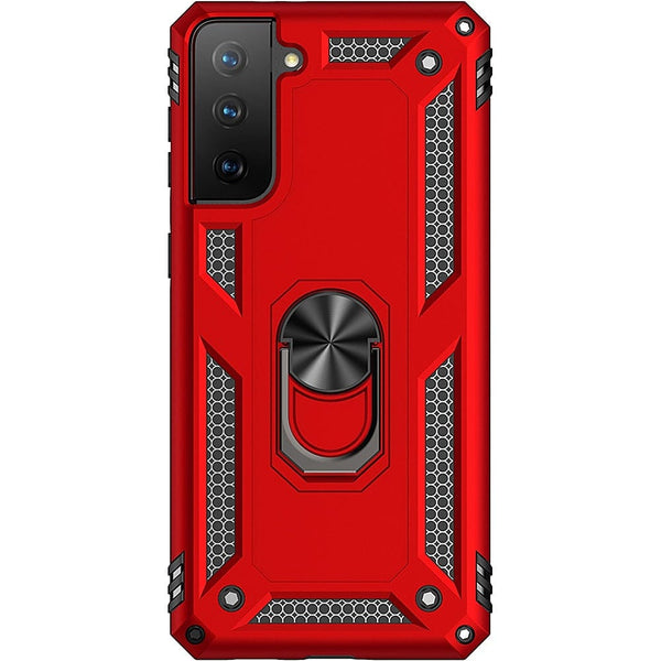SaharaCase - Military Kickstand Series Case for Samsung Galaxy S21 FE 5G - Red