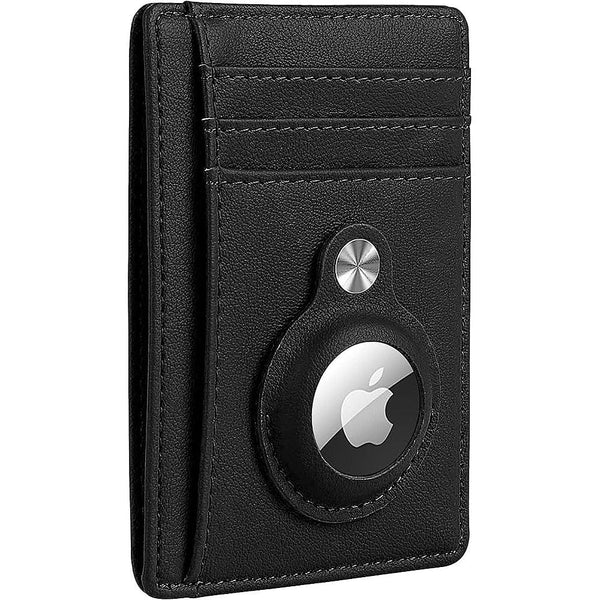 SaharaCase - Slim Genuine Leather Wallet Case for Apple AirTag - Brown