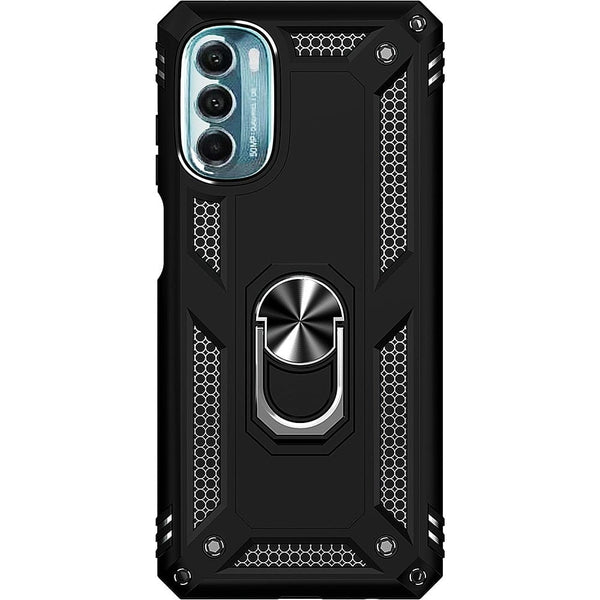 Military Kickstand with Belt Clip Case for Motorola Moto G 5G (2022) - Black