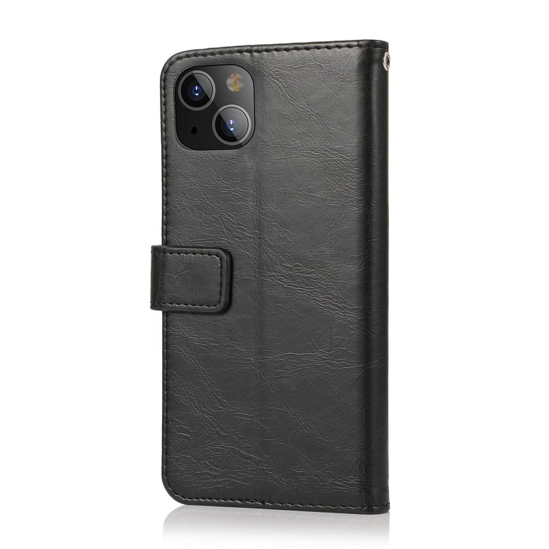 Black Apple iPhone 13 - Leather Wallet Series