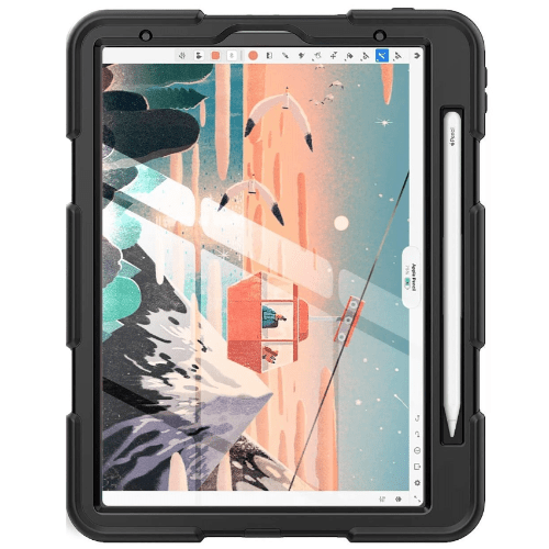 SaharaCase - Heavy Duty Series Case with Built-in Screen Protector - iPad Pro 12.9" (2020) - Scorpion Black - Sahara Case LLC
