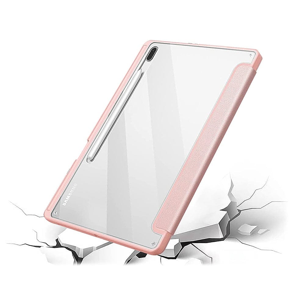 Folio Case for Samsung Galaxy Tab S8+ and Tab S7 FE - Clear/Pink