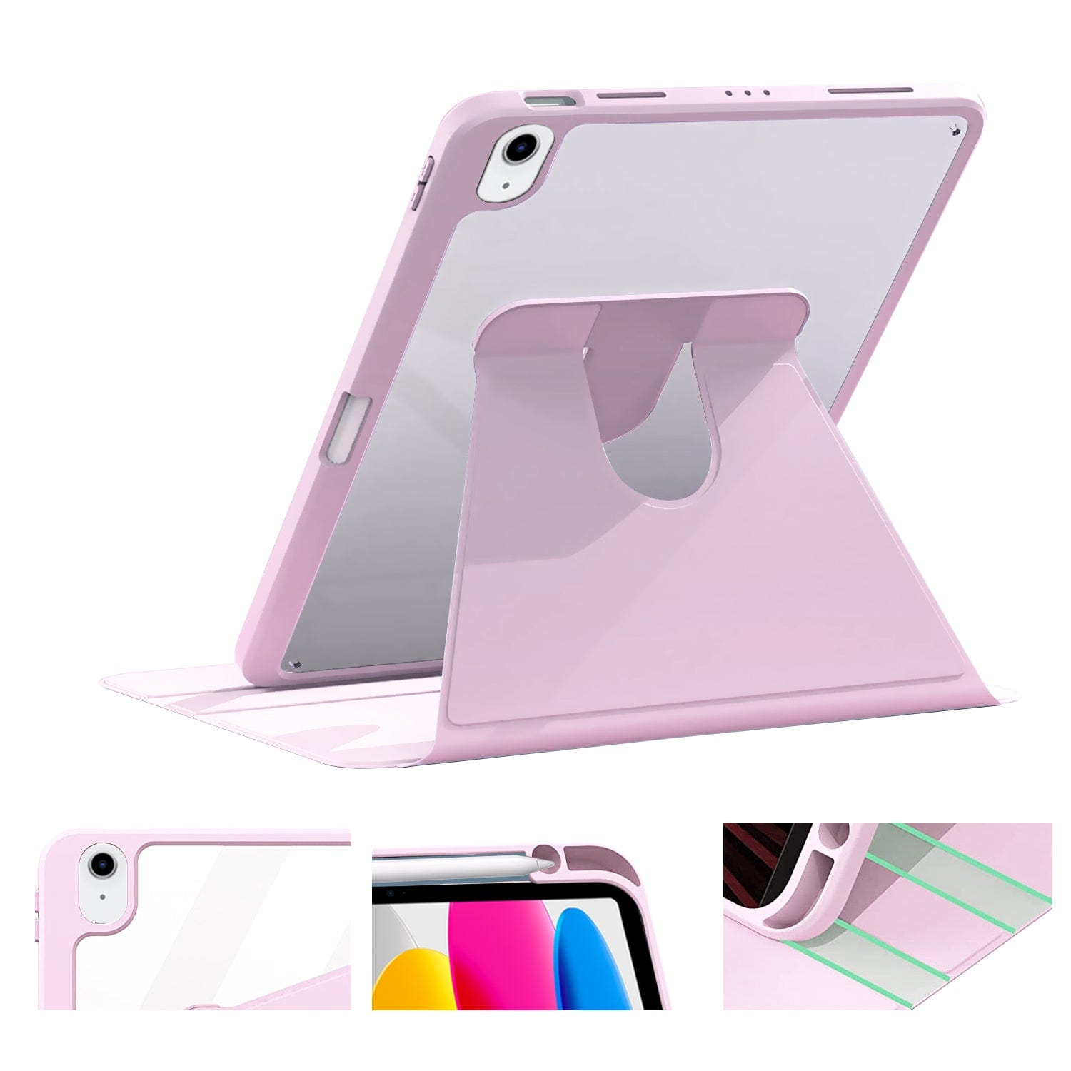 Rotating Folio Case for Apple iPad 10.9" (10th Generation 2022) - Pink