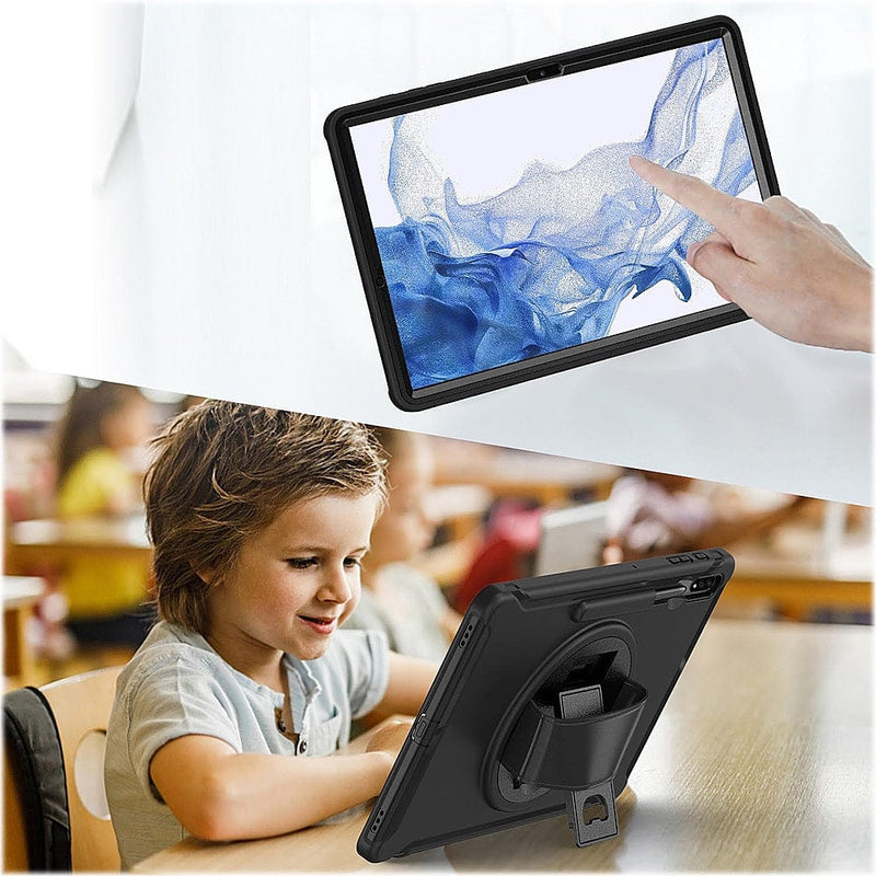 PROTECTION Hand Strap Series Case for Samsung Galaxy Tab S8 Ultra - Black