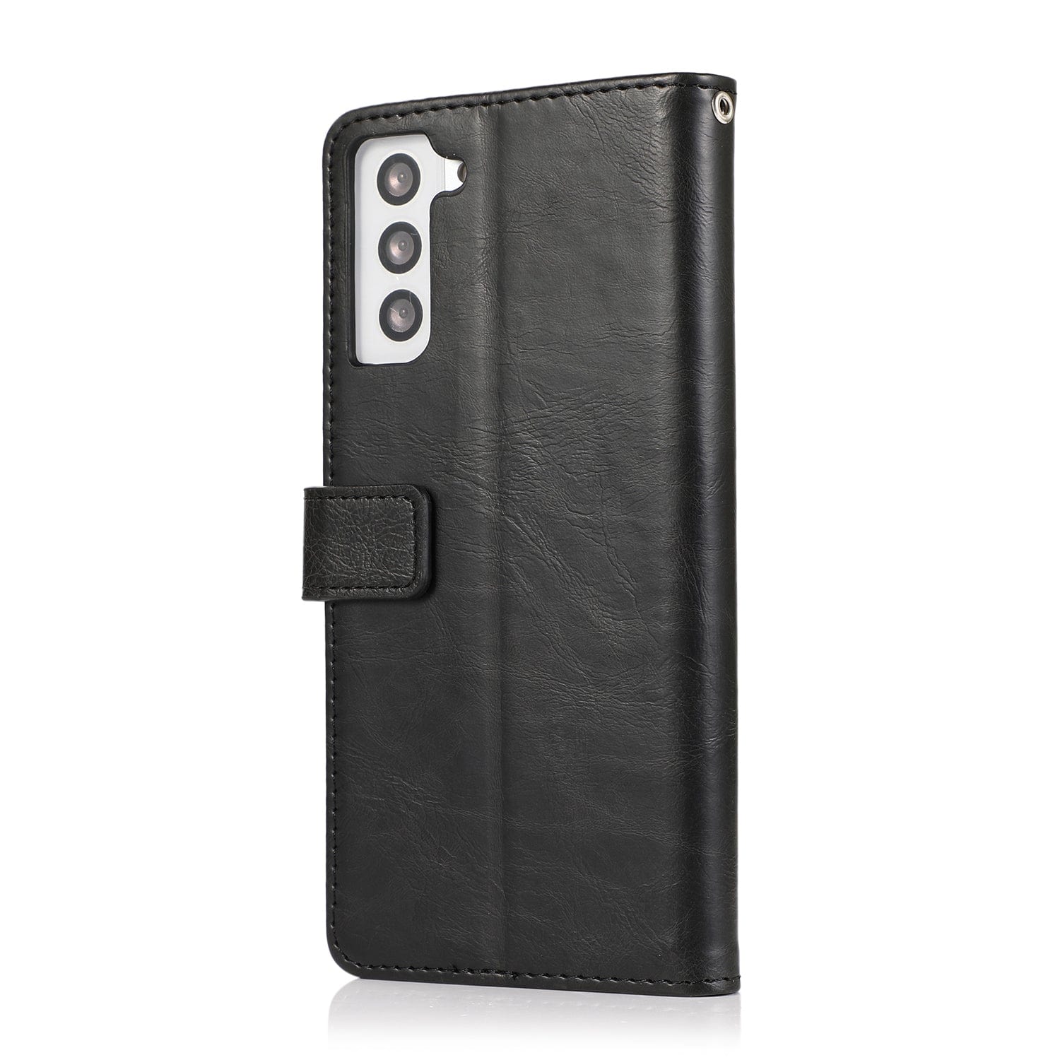 Folio Leather Wallet Case for Galaxy S22  - Black