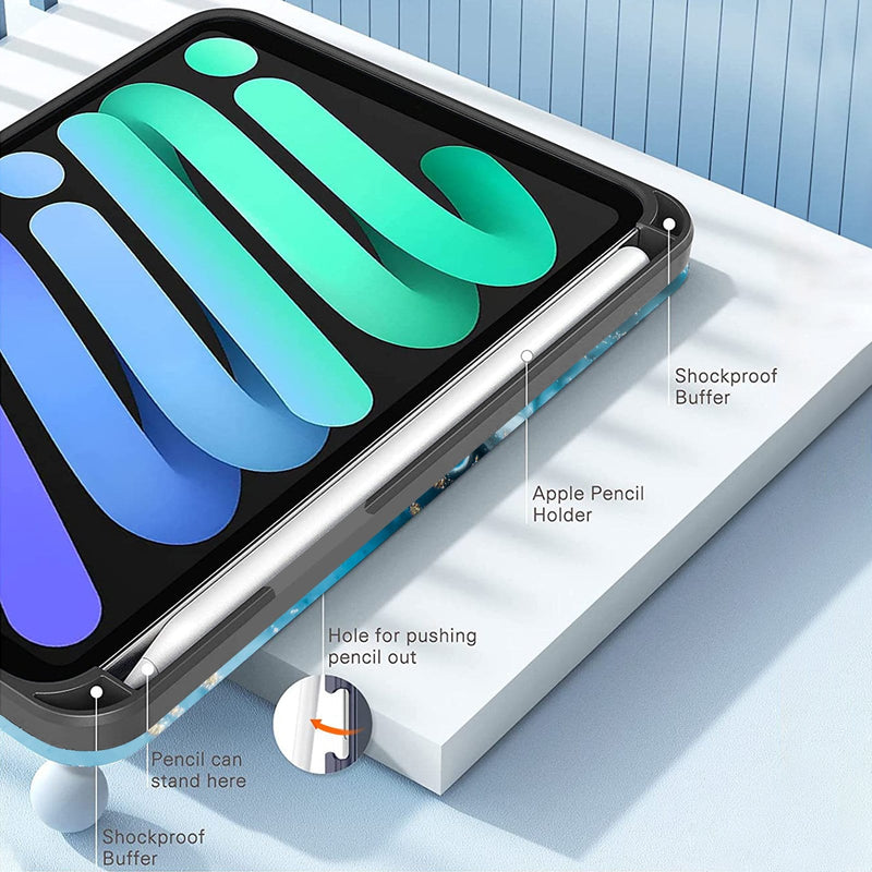 SaharaCase - Folio Case for Apple iPad mini (6th Generation 2021) - Blue Marble