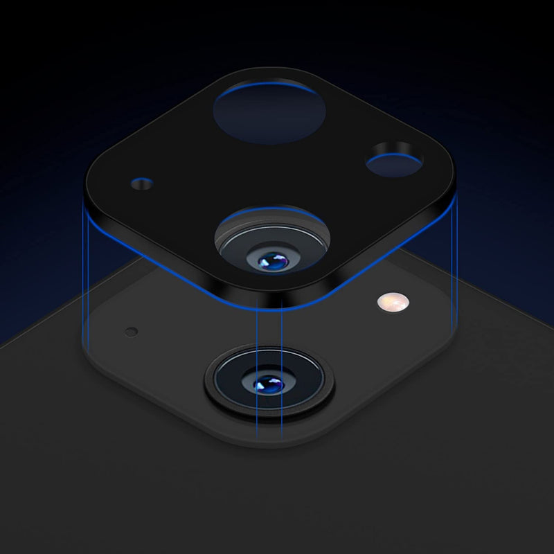 ZeroDamage HD Flexible Glass Camera Lens Protector for Apple iPhone 14/14 Plus (2-Pack) - Black