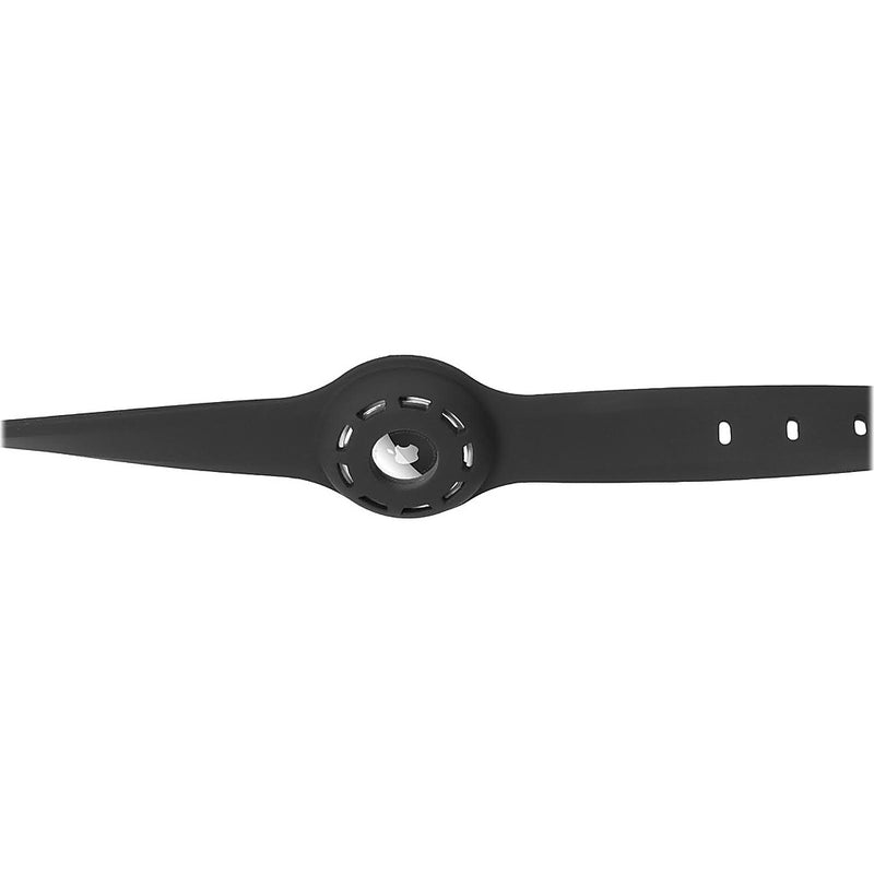Adjustable Silicone Dog Collar for Apple AirTag (Large Dogs) (2-Pack) - Black