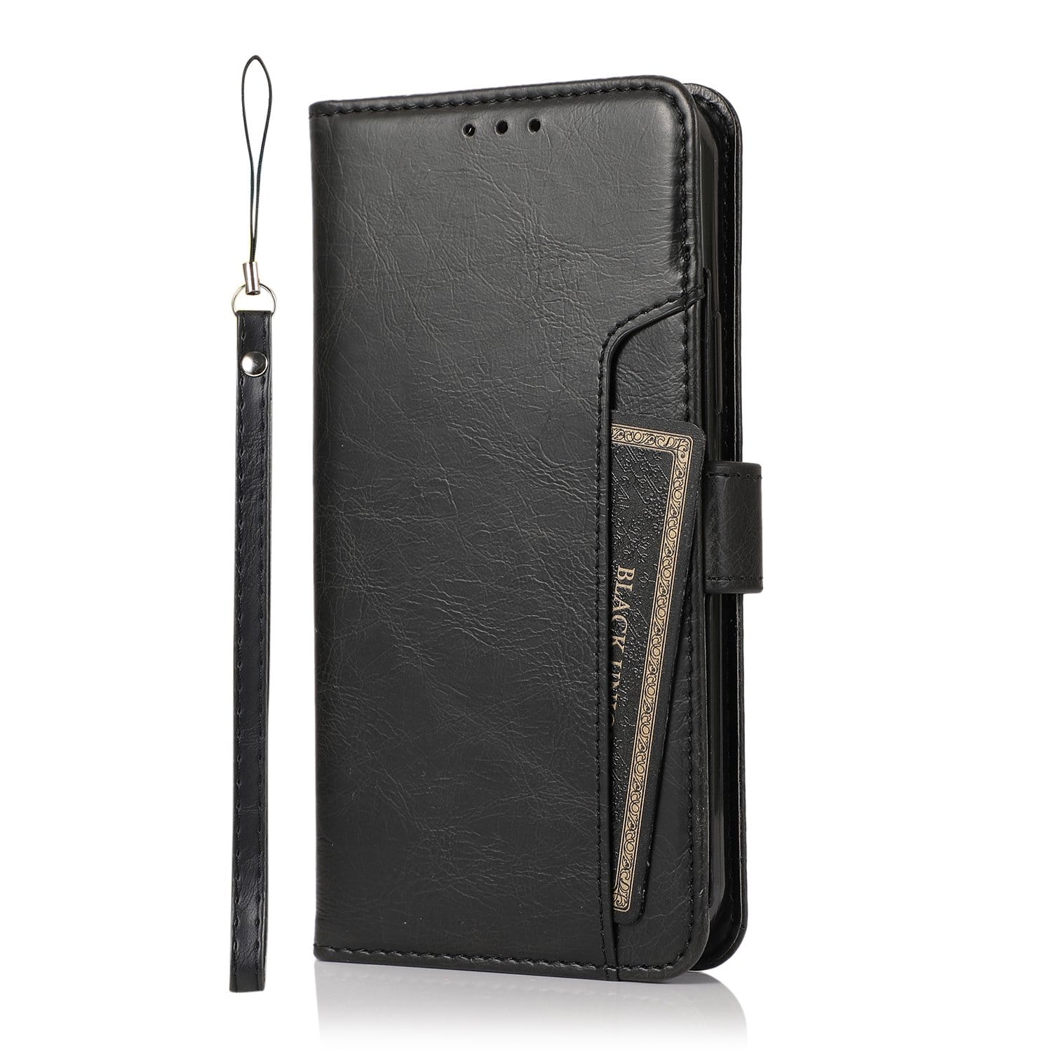Black Apple iPhone 13 Mini Wallet Case - Leather Wallet Series