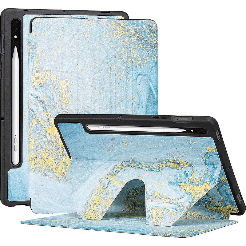 Multi-Angle Folio Case for Samsung Galaxy Tab S8 - Blue Marble