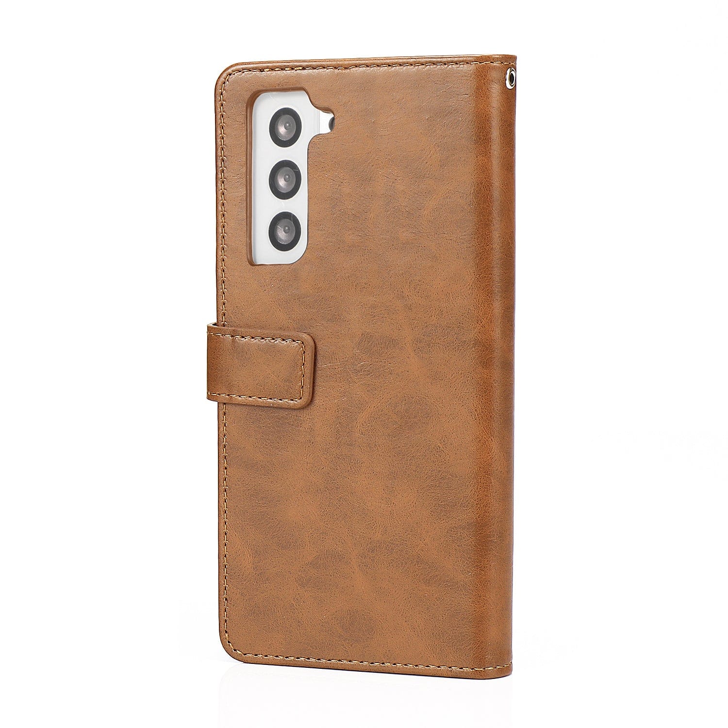 Folio Leather Wallet Case for Galaxy S22 Plus - Brown