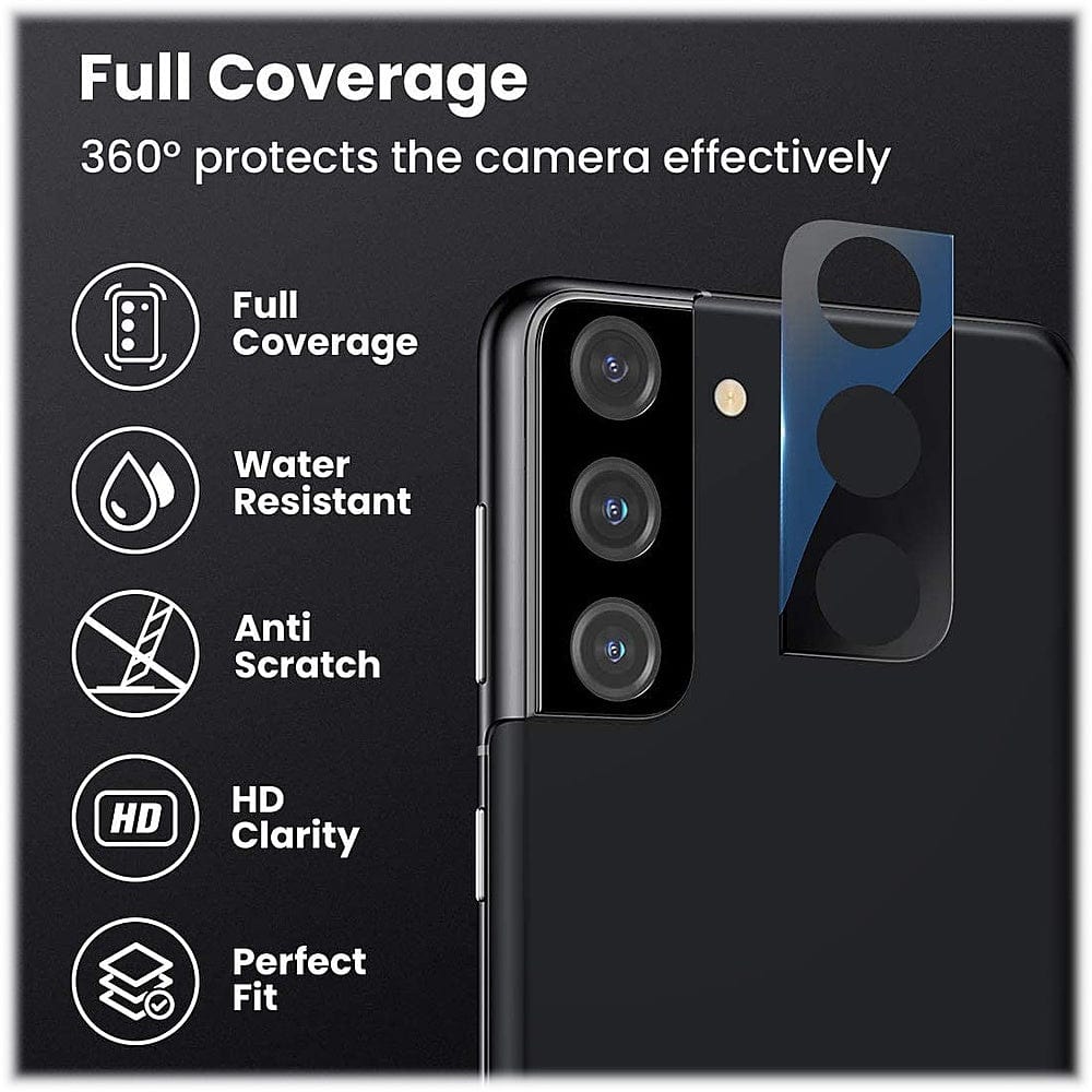 ZeroDamage Camera Lens Protector for Samsung Galaxy S21 FE 5G (2-Pack) - Clear/Black