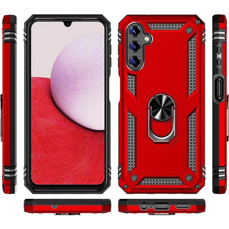 Military Kickstand Series with Belt Clip Case for Samsung Galaxy A14 5G - Red