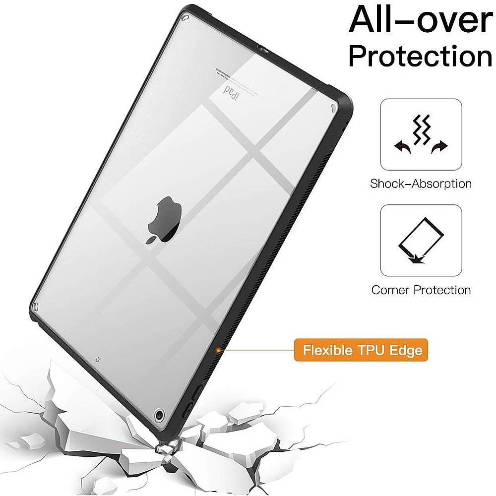 SaharaCase - Hybrid-Flex Hard Shell Case for Apple iPad 10.2" (9th Generation 2021) - Clear Black